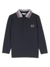 Patachou Boys Blue Cotton Polo Shirt In Blue