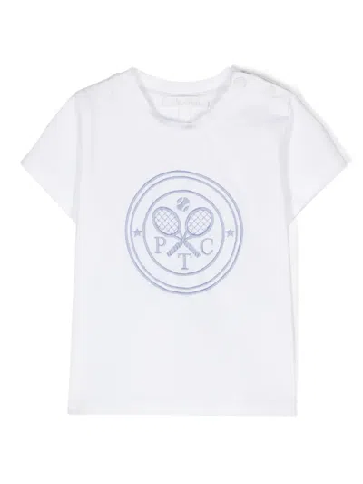 Patachou Babies' Logo-embroidered T-shirt In White