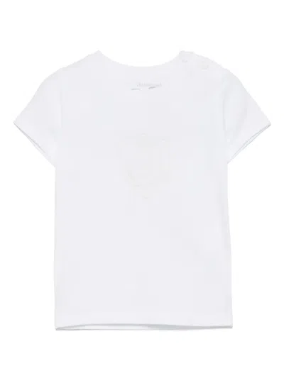 Patachou Babies' Logo-embroidered T-shrit In 白色
