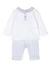 Patachou Check-print Long-sleeve Trouser Set In White
