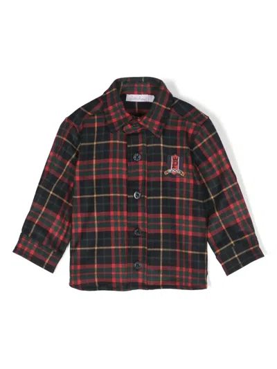 Patachou Kids' Karierte Hemdjacke Mit Logo-patch In Blue