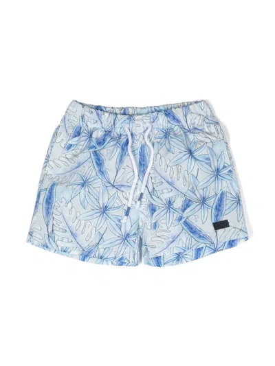 Patachou Babies' Logo-patch Detail Swim Shorts In Blue