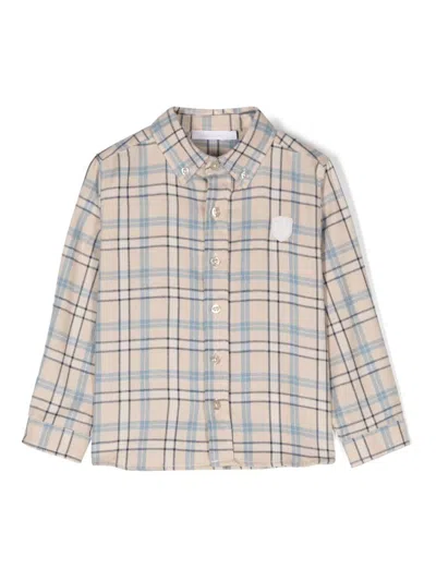 Patachou Kids' Logo-patch Shirt In Neutrals