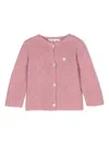 Patachou Logo-plaque Cardigan In Pink