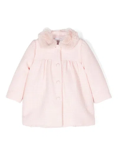Patachou Babies' Logo-plaque Coat In Pink