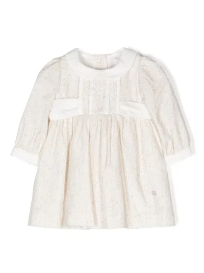 Patachou Babies' Logo-plaque Dress In Neutrals