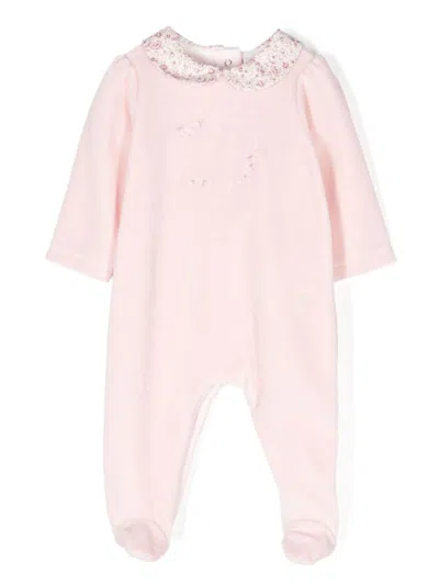 Patachou Babies' Logo-plaque Pajamas In Pink