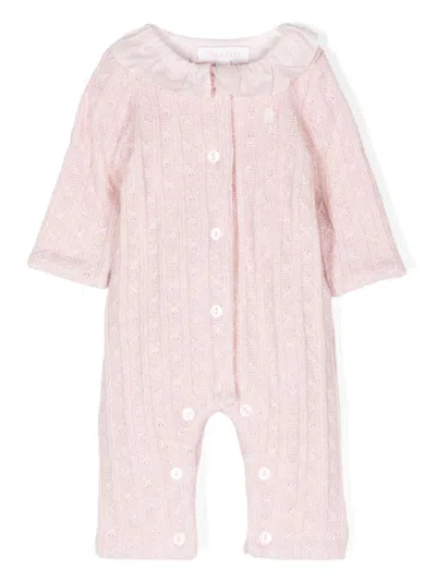 Patachou Babies' Logo-plaque Romper In Pink
