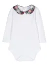 Patachou Long-sleeve Checked Bodysuit In White