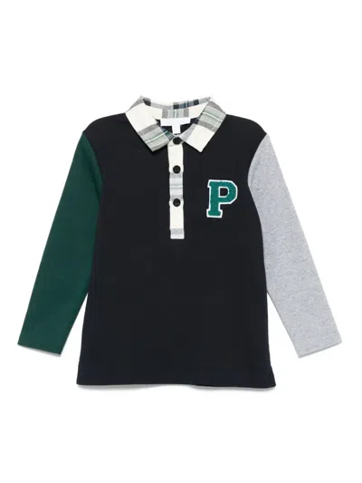 Patachou Babies' Long-sleeve Cotton Polo Shirt In Black