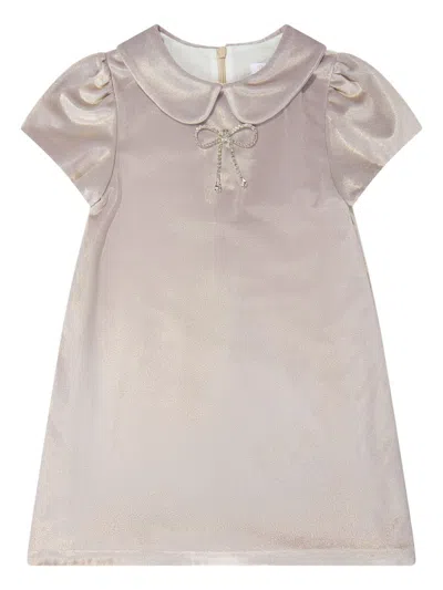 Patachou Kids' Metallic-effect Dress In Gold