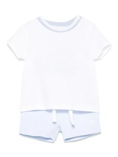 Patachou Babies' Motif-embroidered Shorts Set In 白色