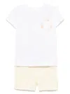 Patachou Motif-embroidered T-shirt And Shorts Set In 白色