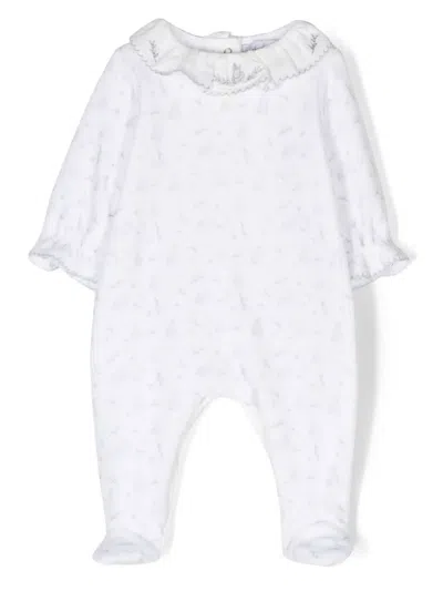 Patachou Babies' Motif-print Scallop-collar Pajamas In White