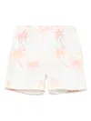 Patachou Palm-tree-print Swimshorts In Blue