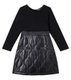 Patachou Paneled Quilted Dress In Black