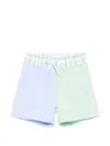 Patachou Patchwork Gingham Shorts In Blue