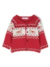 Patachou Cardigan Mit Intarsienmuster In Red
