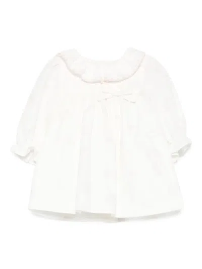 Patachou Babies' Peter-pan Collar Dress In White