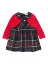 Patachou Peter-pan Collar Plaid Dress In Blue