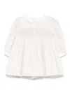 Patachou Peter-pan Collar Smocked Dress In White