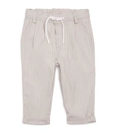 Patachou Kids' Pinstripe Chinos In Gray