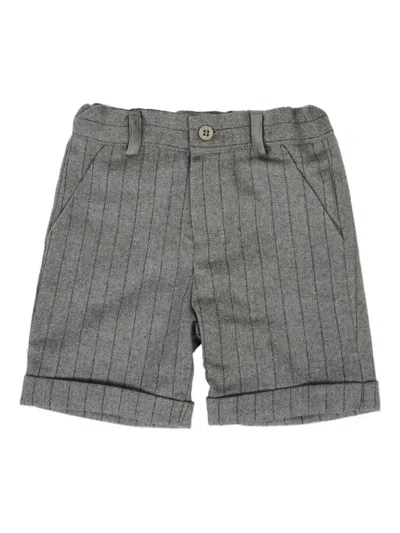 Patachou Babies' Pinstripe Cuffed Shorts In Gray