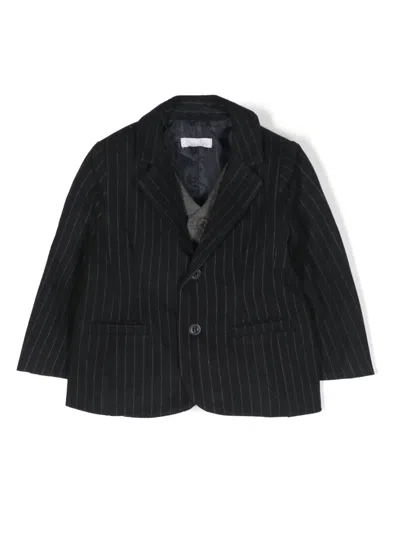 Patachou Babies' Pinstripe-pattern Single-breasted Blazer In Blue