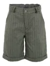 Patachou Pinstripe Tailored Shorts In Gray
