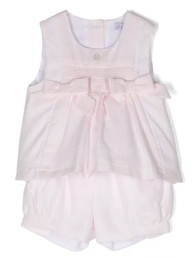 Patachou Babies' Piqué-weave Two-piece Set In Pink