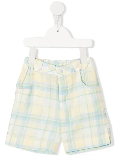 Patachou Kids' Plaid-check Print Shorts In Yellow