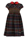 Patachou Plaid-pattern Dress In Blue