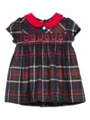 Patachou Plaid Smocked Dress In Red
