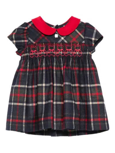 Patachou Babies' Plaid Smocked Dress In Red
