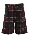 Patachou Pleated Checked Shorts In Blue