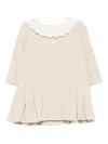 Patachou Pleated Collar Dress In Brown