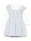 Patachou Pleated Ruffled Dress In Blue