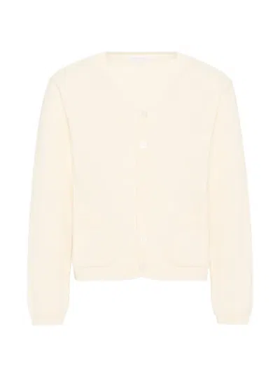 Patachou Kids' Pocket V-neck Cardigan In Neutral