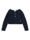 Patachou Pointelle-detailed Cardigan In Blue