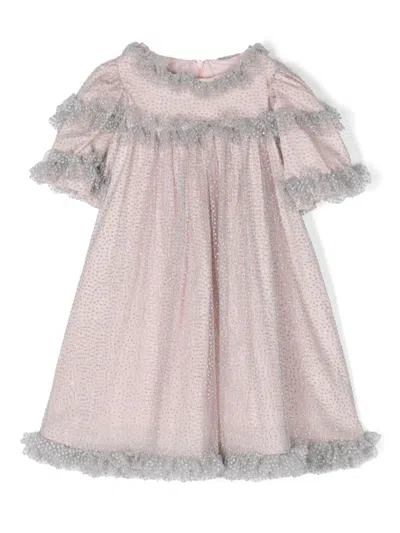 Patachou Kids' Polka Dot Dress In Pink