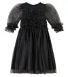 Patachou Polka-dot Tulle Dress In Black