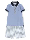 Patachou Polo-collar Short Set In Blue