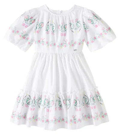 Patachou Kids' Printed Cotton Dress In Multicoloured