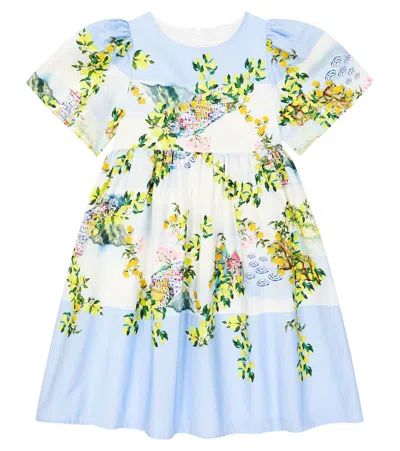 Patachou Kids' Printed Cotton Dress In Multicoloured