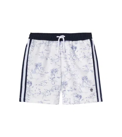 Patachou Kids' Printed Swim Trunks In White