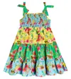 Patachou Printed Tiered Cotton Dress In Multicoloured