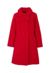 Patachou Bow-detail Pleated Coat In Red