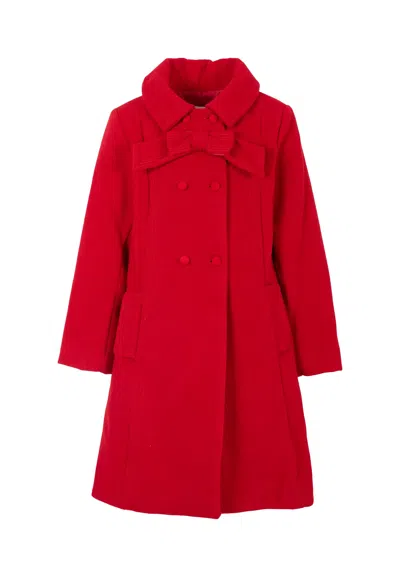 PATACHOU RED COAT FOR GIRL WITH BOW