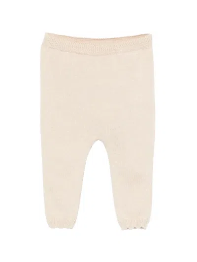Patachou Babies' Ribbed-knit Trousers In Neutral