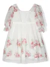 Patachou Rose-print Square-neck Dress In White